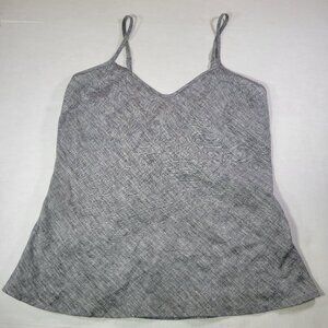Miguelina Women Grey Linen Camisole Top With Adjustable Straps Size S